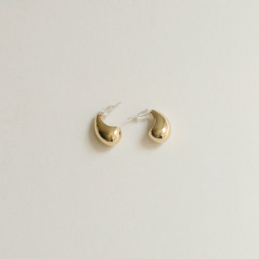 Teardrop Metal Post Earrings | Gold