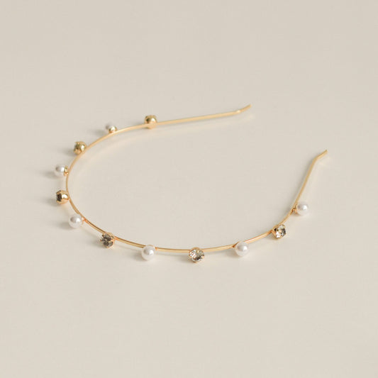 Metal with Rhinestone & Plastic Pearl Headband