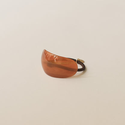 Curved Oval Resin Ponytail Hair Tie | Brown