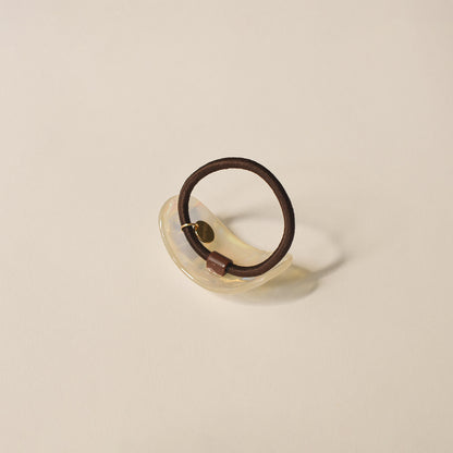 Curved Oval Resin Ponytail Hair Tie | Crystal Shell