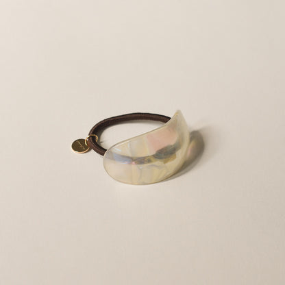 Curved Oval Resin Ponytail Hair Tie | Crystal Shell