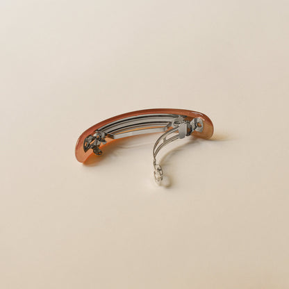 Long Curved Resin Barrette Hair Clip | Brown