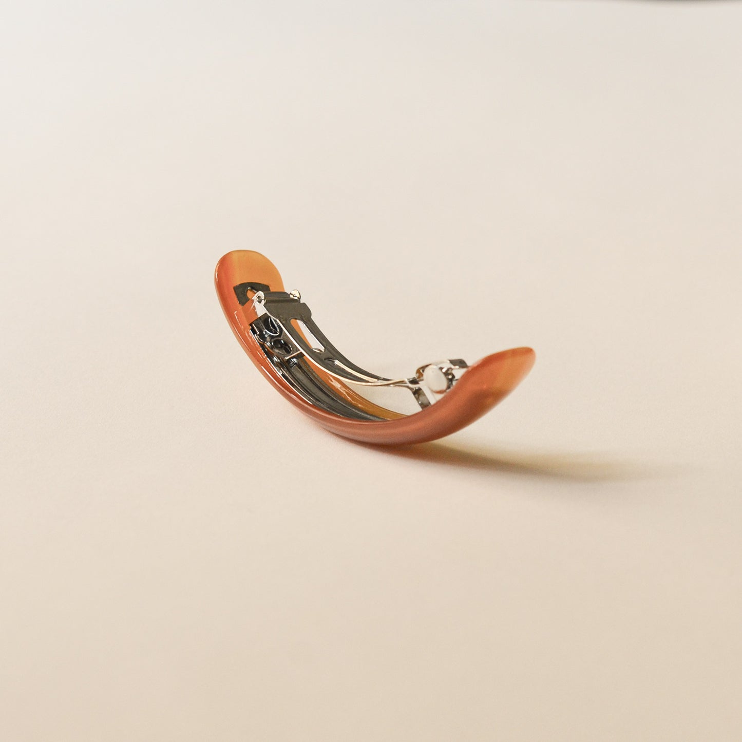 Long Curved Resin Barrette Hair Clip | Brown