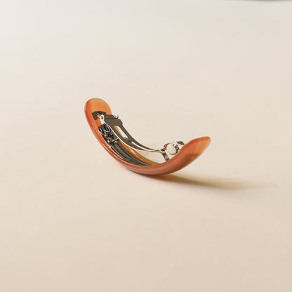 Long Curved Resin Barrette Hair Clip | Brown