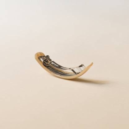 Long Curved Resin Barrette Hair Clip | Beige