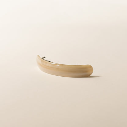 Long Curved Resin Barrette Hair Clip | Beige