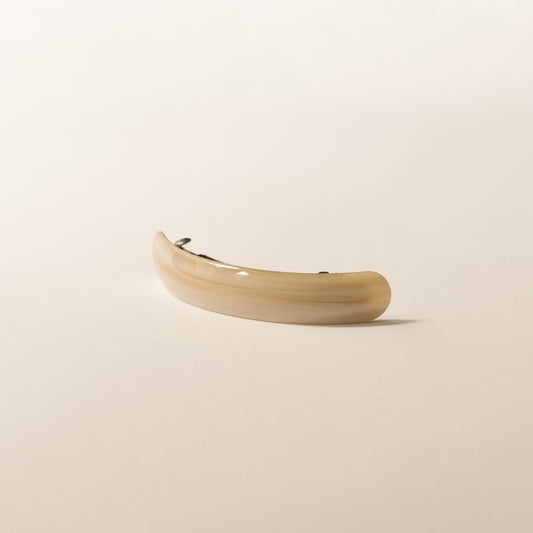 Long Curved Resin Barrette Hair Clip | Beige