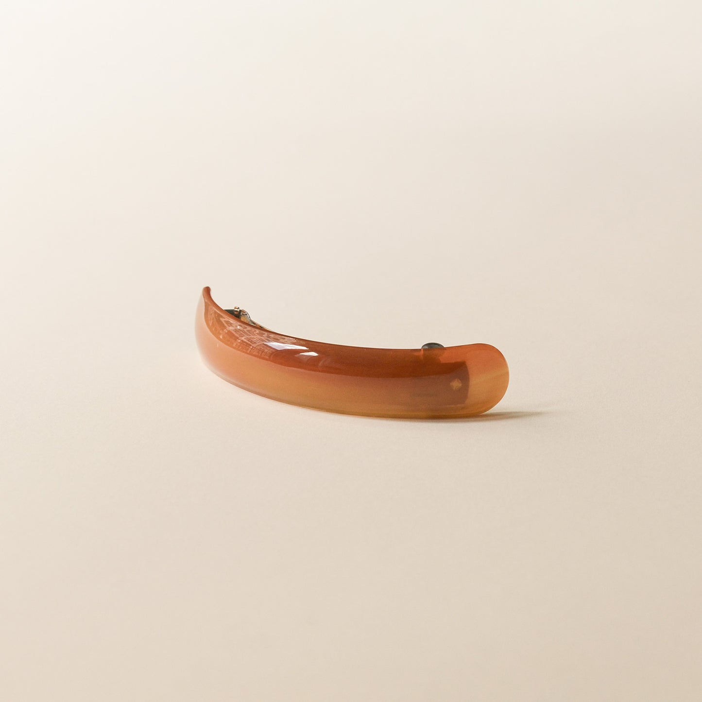 Long Curved Resin Barrette Hair Clip | Brown