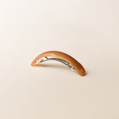 Long Curved Resin Barrette Hair Clip | Brown
