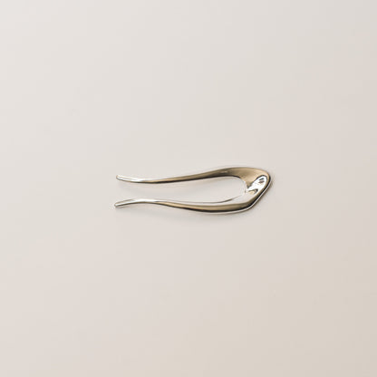 Short U-Shaped Metal Hair Stick | Silver