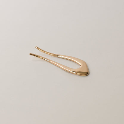 Short U-Shaped Metal Hair Stick | Gold