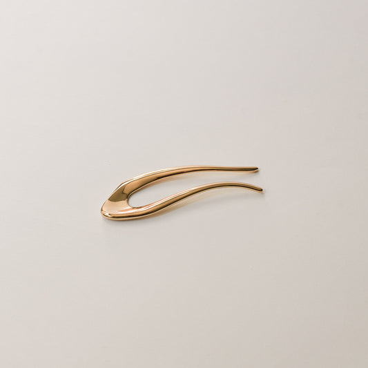 Short U-Shaped Metal Hair Stick | Gold