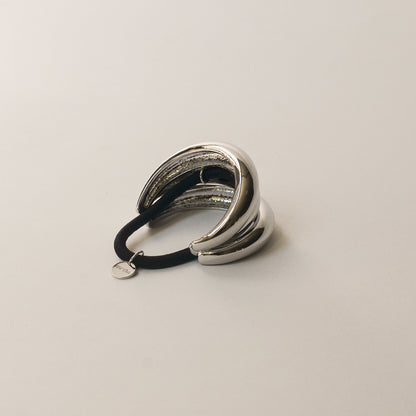 Triple Arch Metal Ponytail Hair Tie | Silver