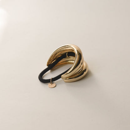 Triple Arch Metal Ponytail Hair Tie | Gold