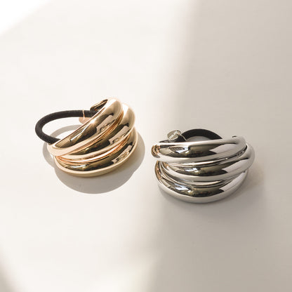 Triple Arch Metal Ponytail Hair Tie | Gold