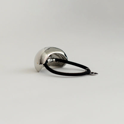 Bold Crescent Metal Cuff Hair Tie | Silver