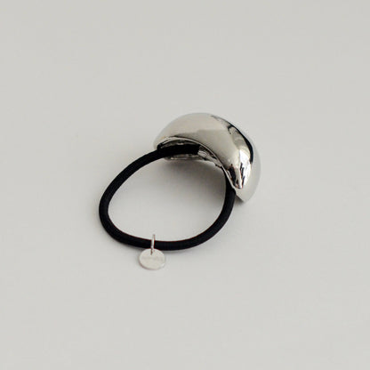 Bold Crescent Metal Cuff Hair Tie | Silver