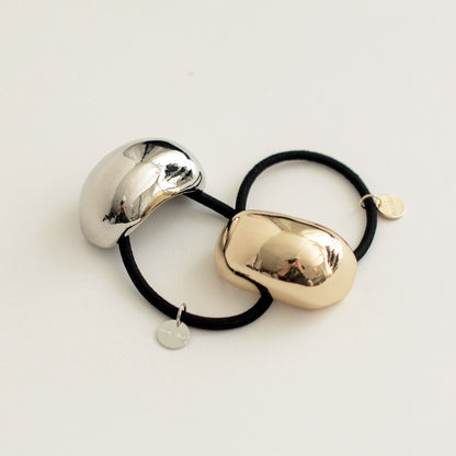Bold Crescent Metal Cuff Hair Tie | Silver