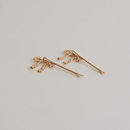 Ribbon Metal Hair Bobby Pins | Gold