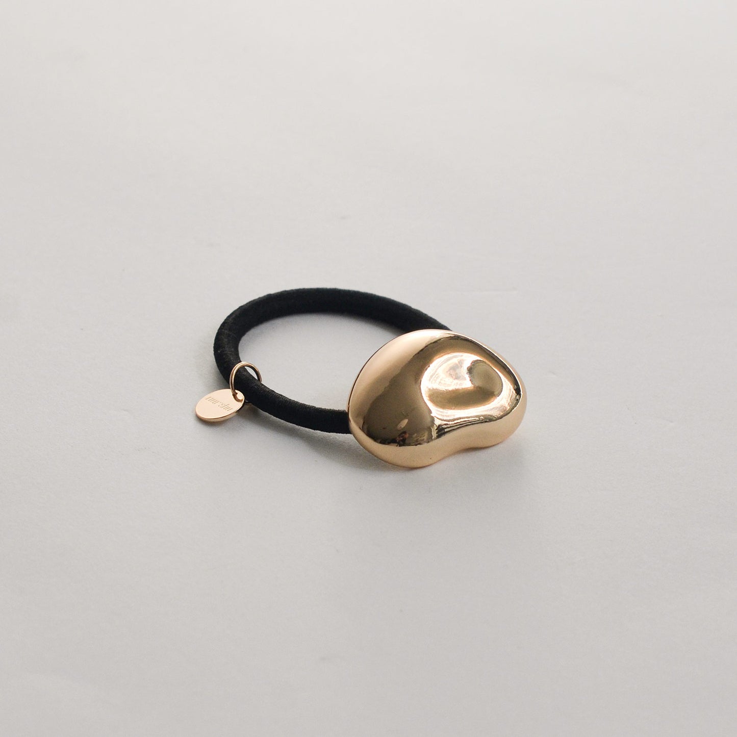 Mini Pebble-Shaped Metal Hair Tie | Gold