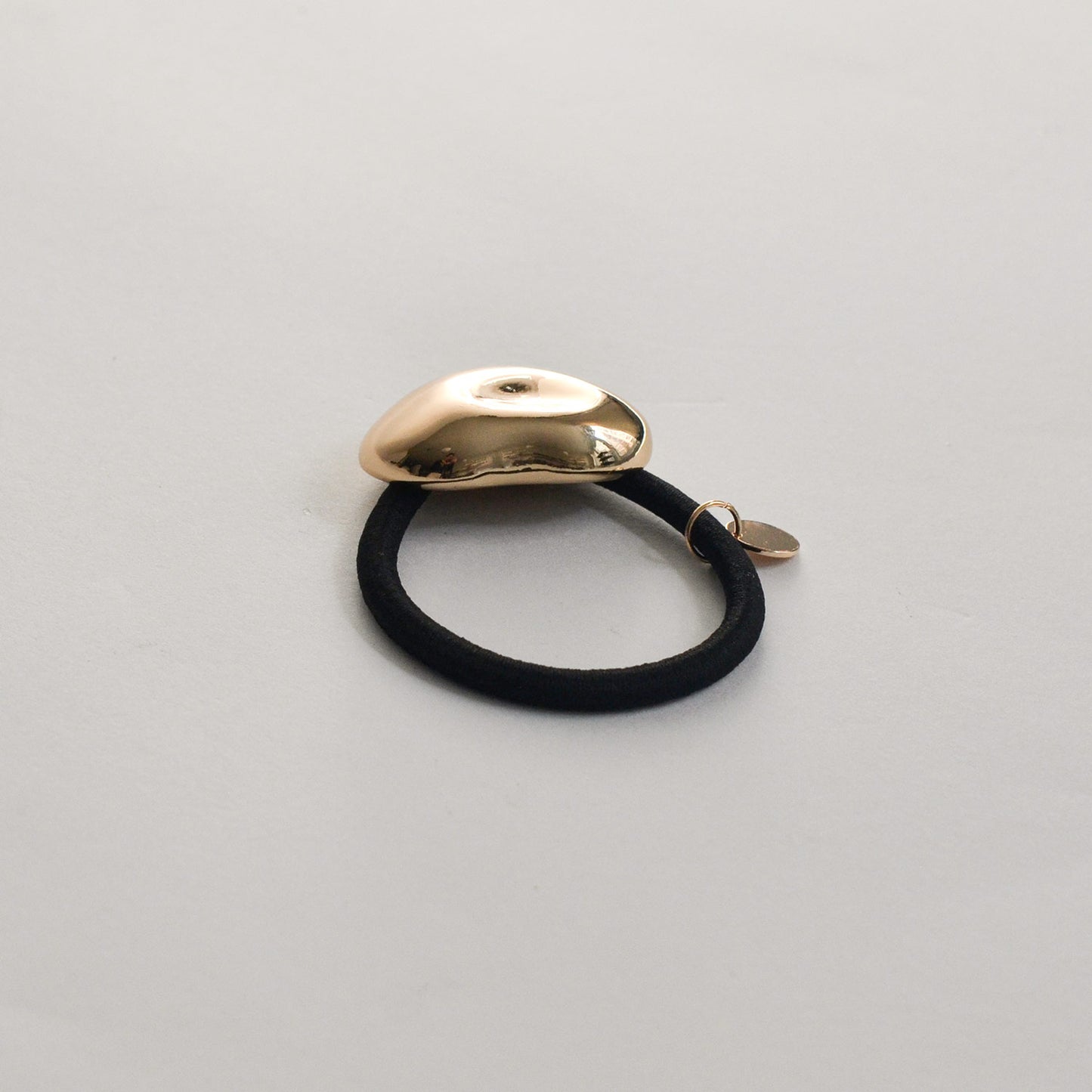 Mini Pebble-Shaped Metal Hair Tie | Gold