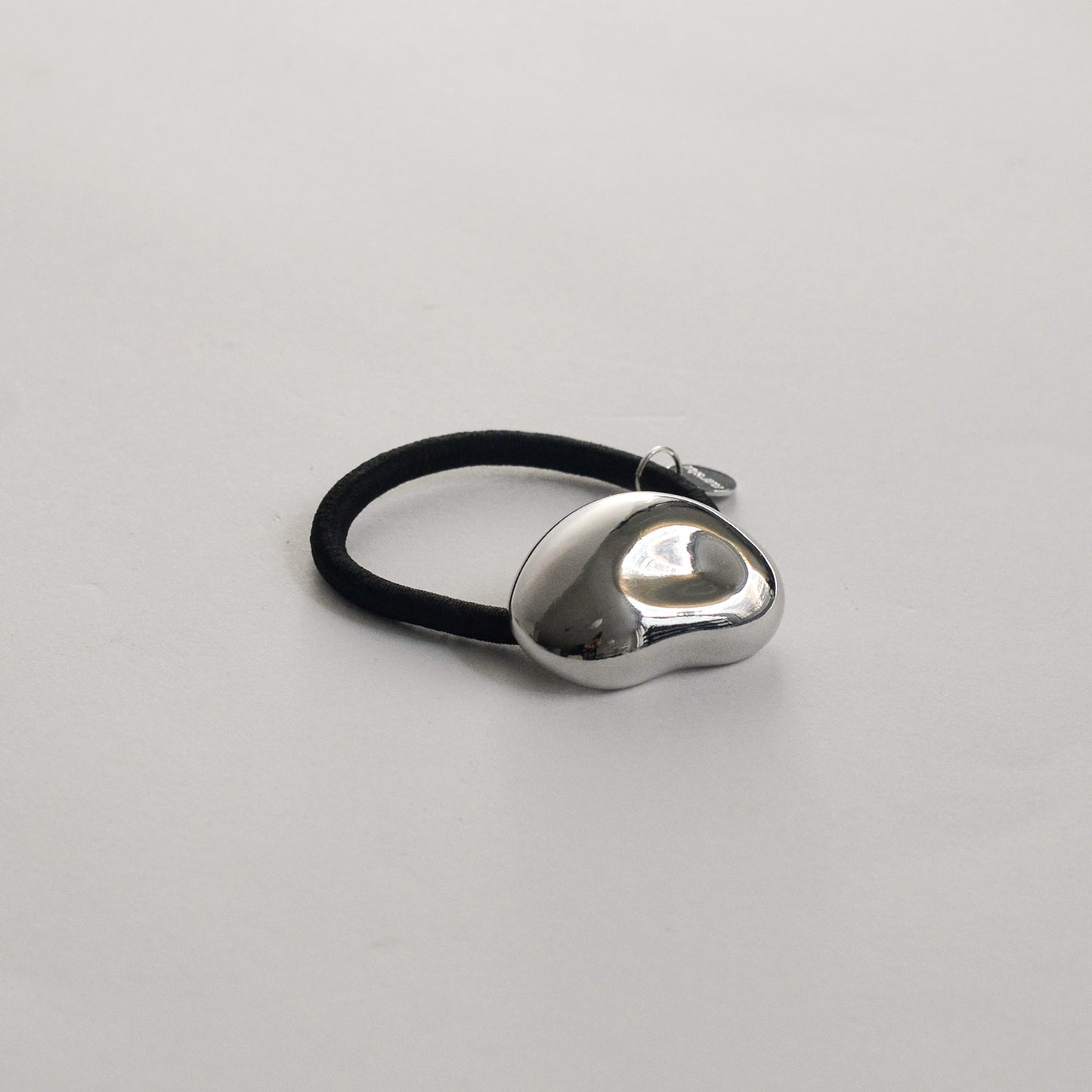 Mini Pebble-Shaped Metal Hair Tie | Silver