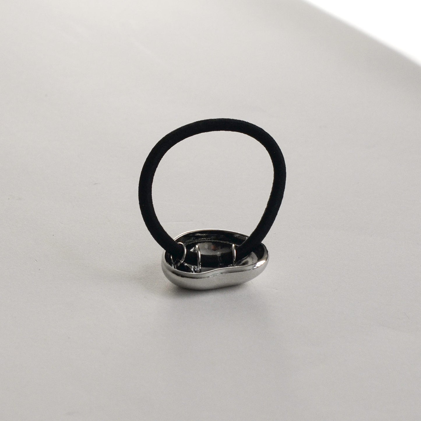 Mini Pebble-Shaped Metal Hair Tie | Silver