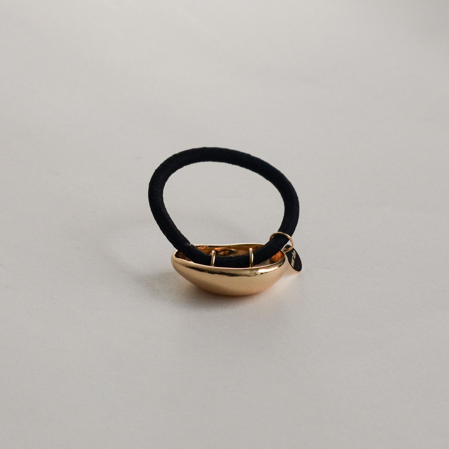 Mini Pebble-Shaped Metal Hair Tie | Gold