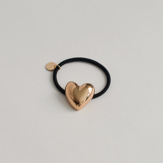 Heart-Shaped Metal Hair Tie | Gold