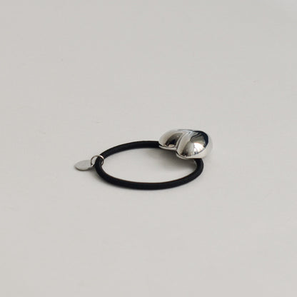 Heart-Shaped Metal Hair Tie | Silver