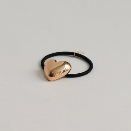 Heart-Shaped Metal Hair Tie | Gold