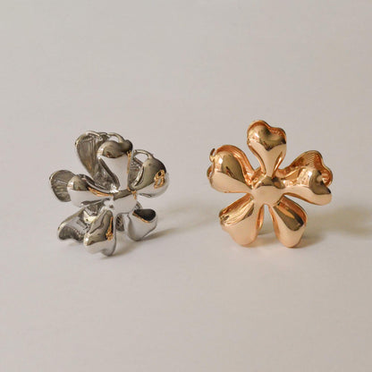 Flower Metal Hair Claw Clip | Silver