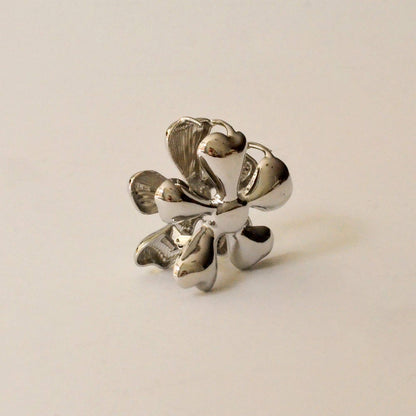 Flower Metal Hair Claw Clip | Silver