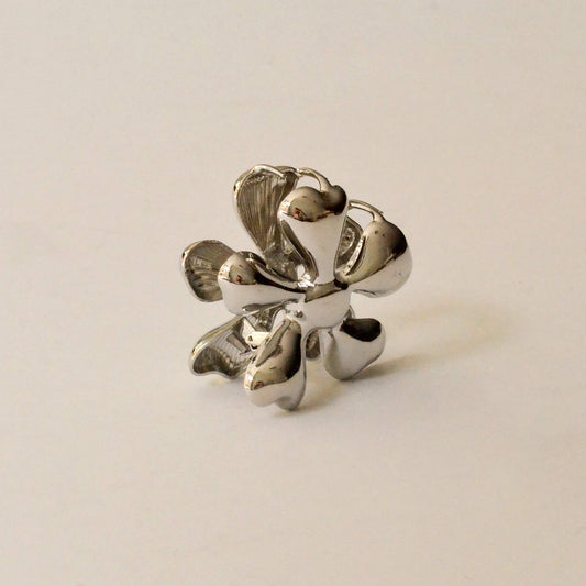 Flower Metal Hair Claw Clip | Silver