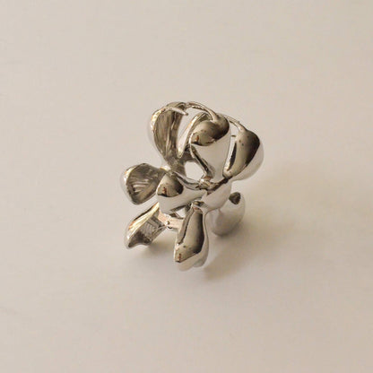 Flower Metal Hair Claw Clip | Silver