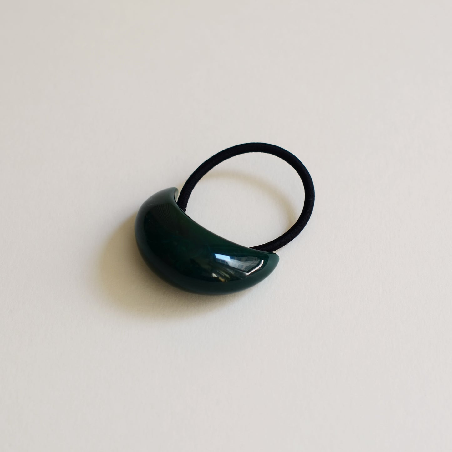 Bold Crescent Resin Hair Tie | Forest Green