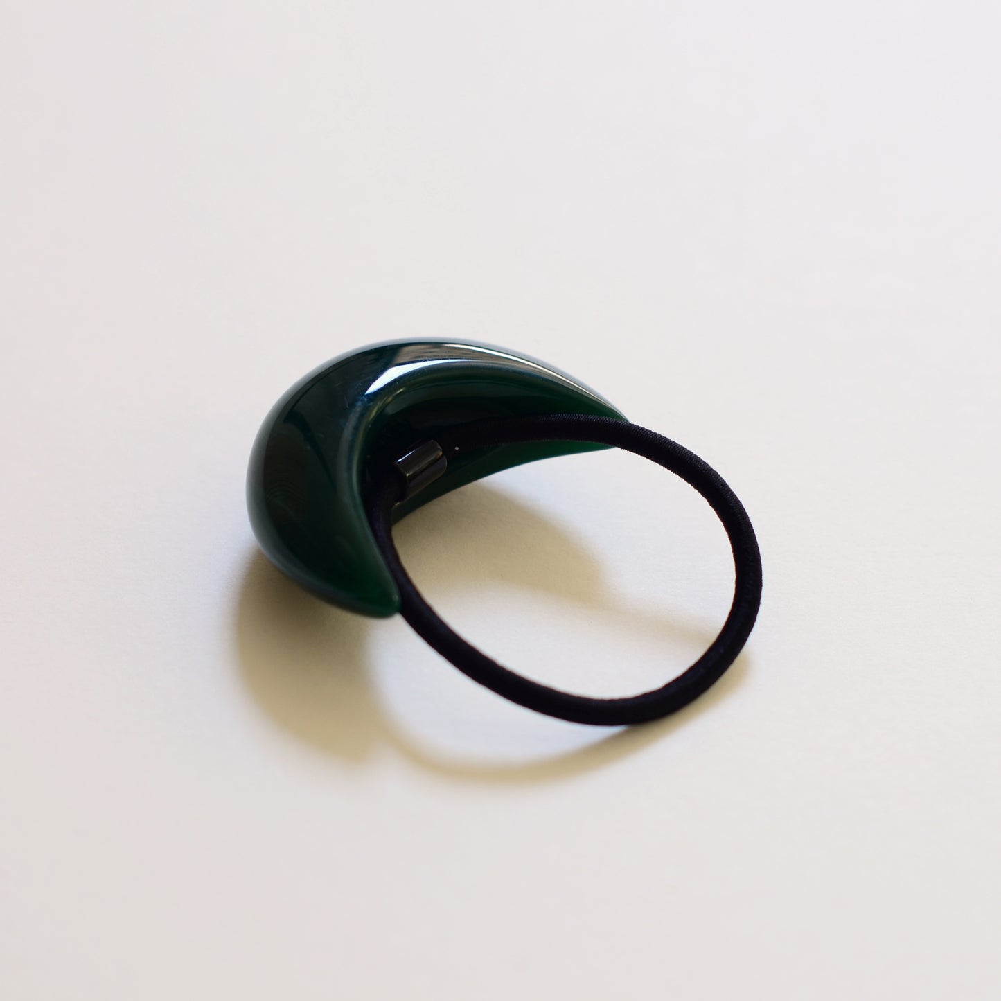 Bold Crescent Resin Hair Tie | Forest Green
