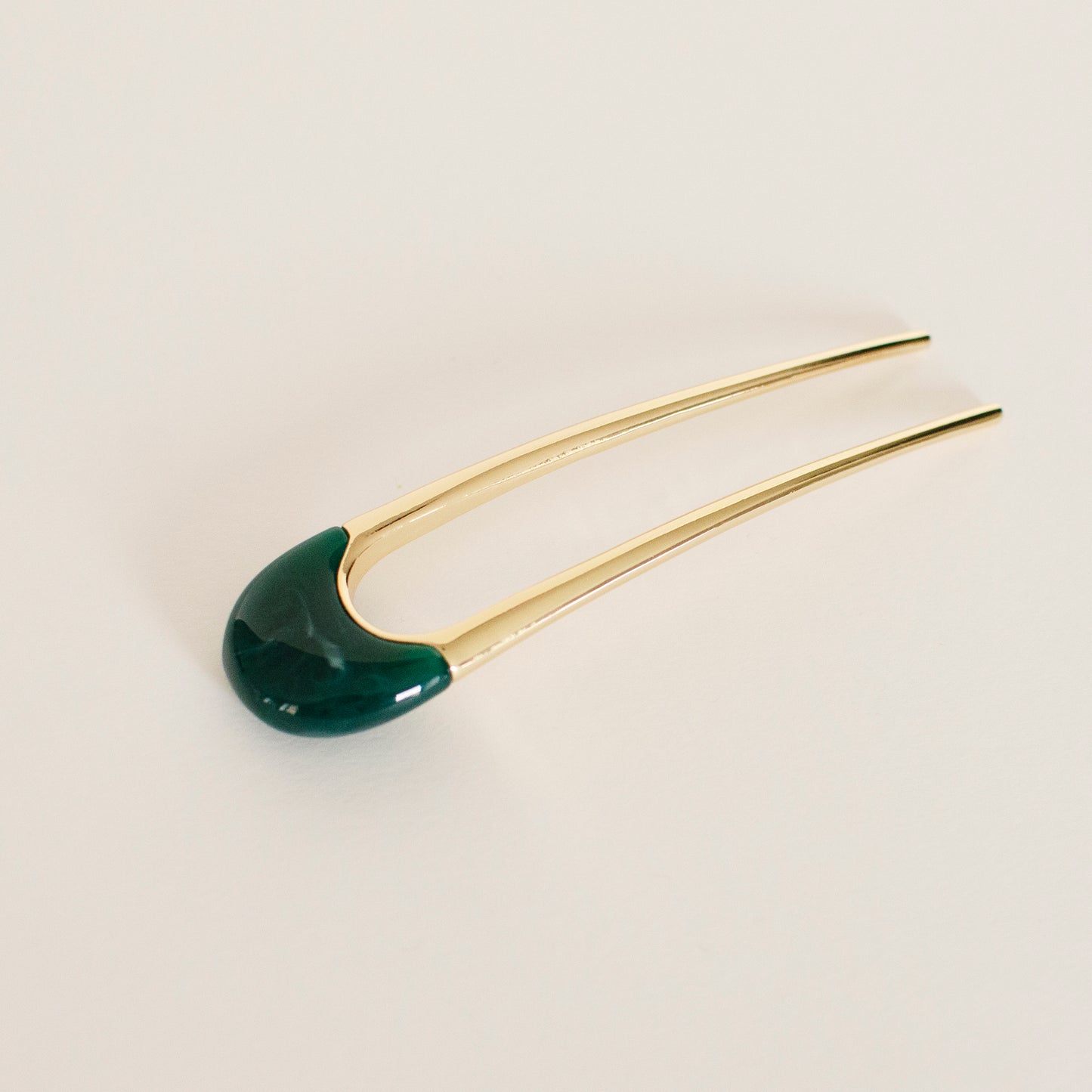 Lune Resin Hair Stick - Green