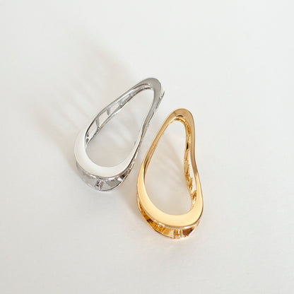 Minimal Organic Wave Metal Hair Claw Clip – Gold
