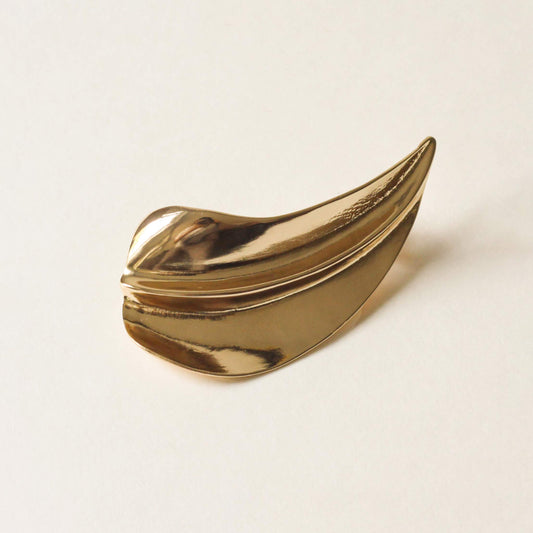 refined gold leaf barrette hair clip