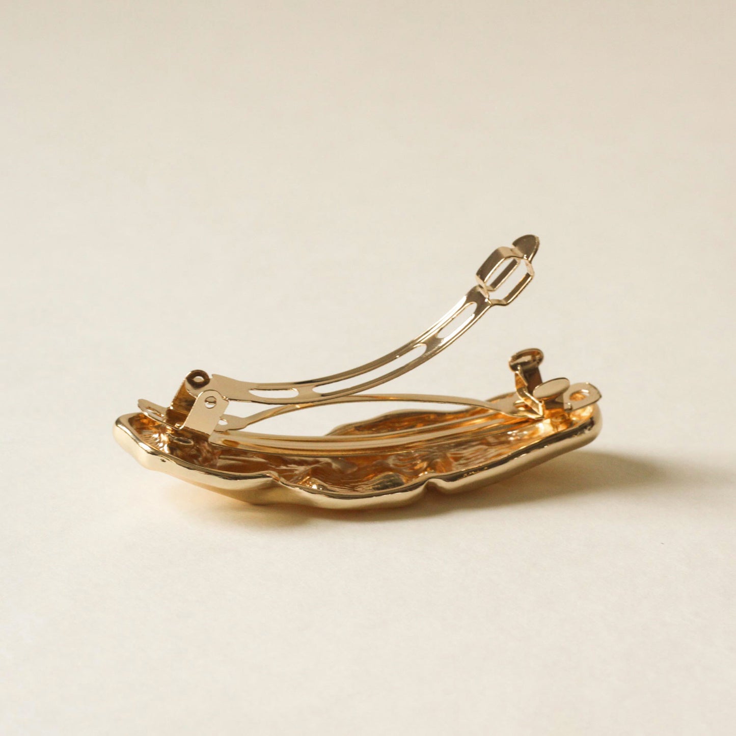 gold metal barrette hair clip
