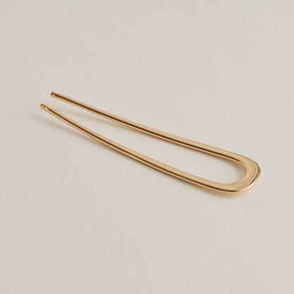 bent u-shaped hair stick colored gold