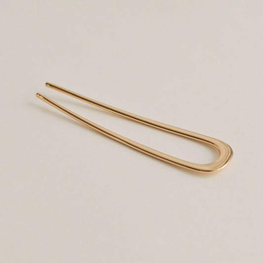 bent u-shaped hair stick colored gold