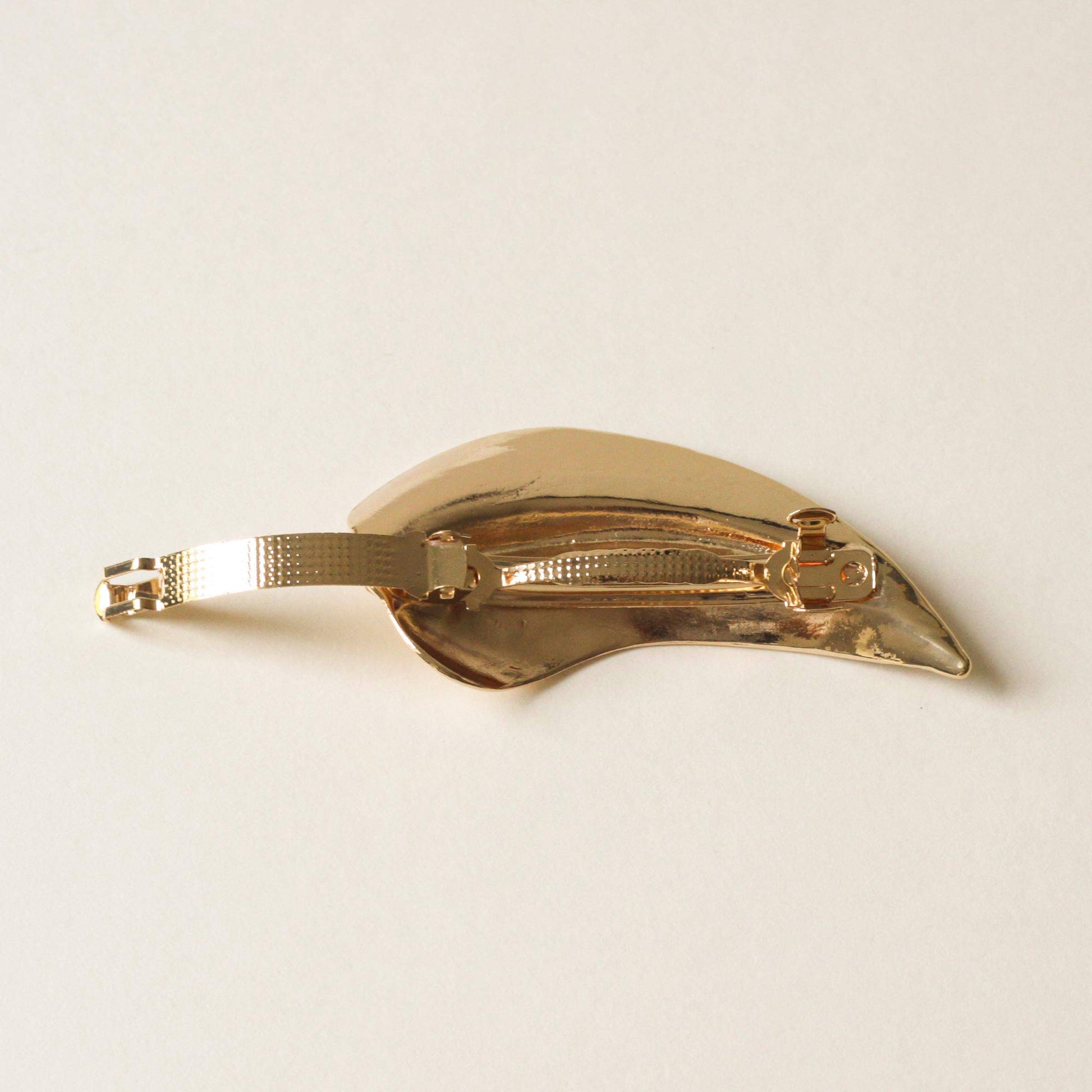 leaf shaped gold barrette hair clip