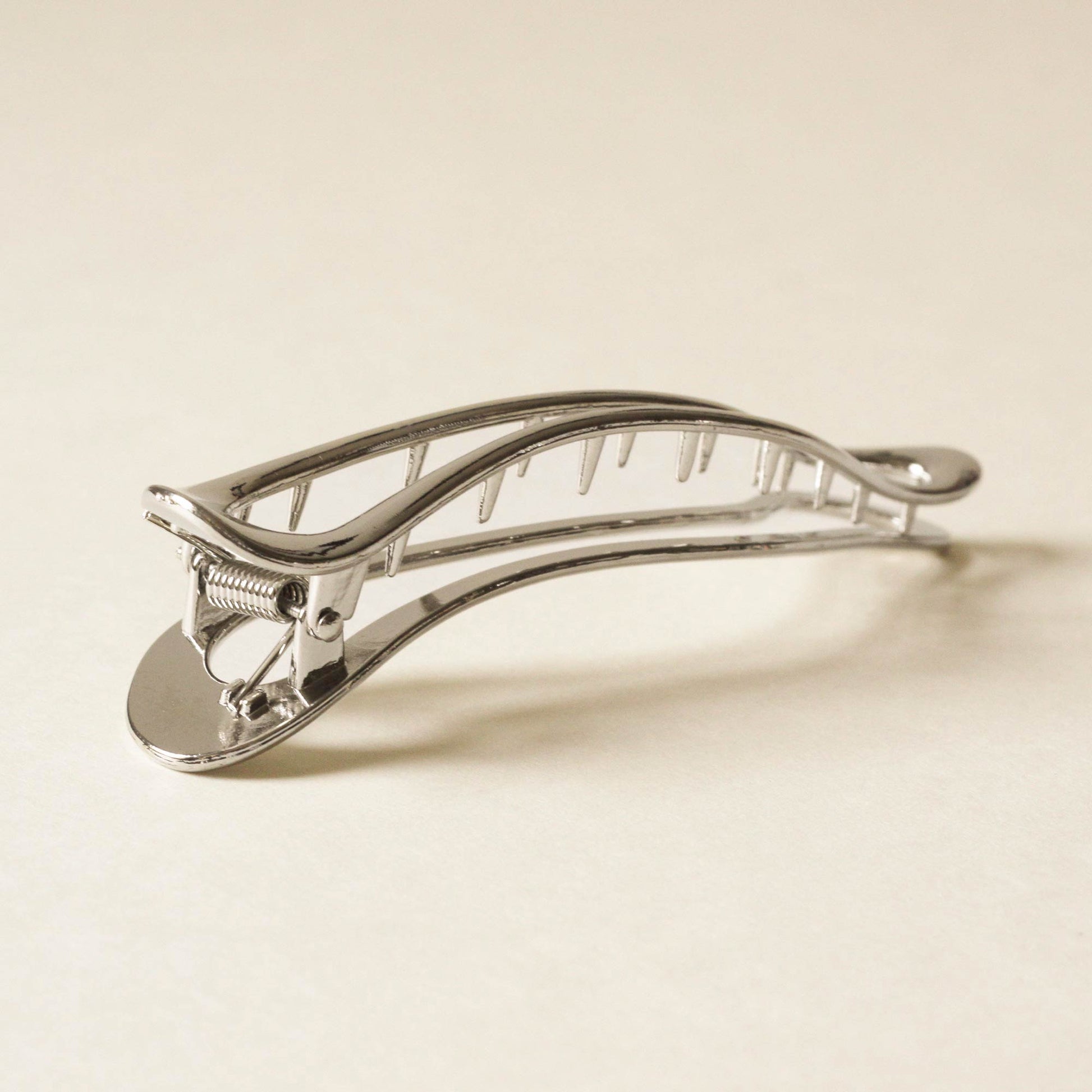 long silver hair claw clip