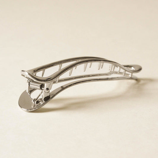 long silver hair claw clip