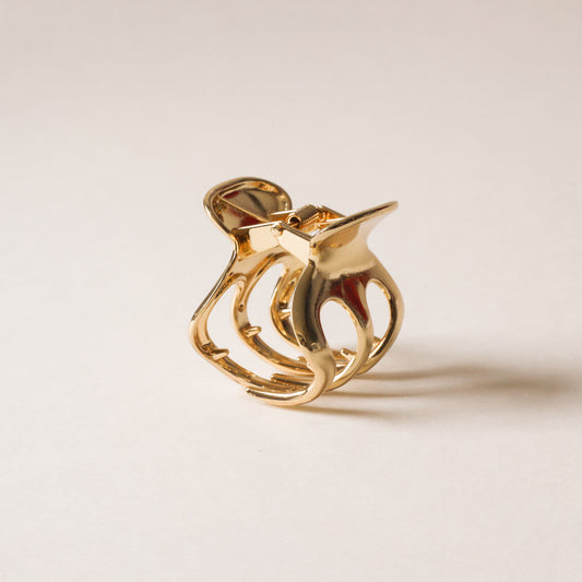 polished gold metal claw clip