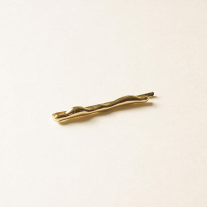 textured metal bobby pin with glossy finish