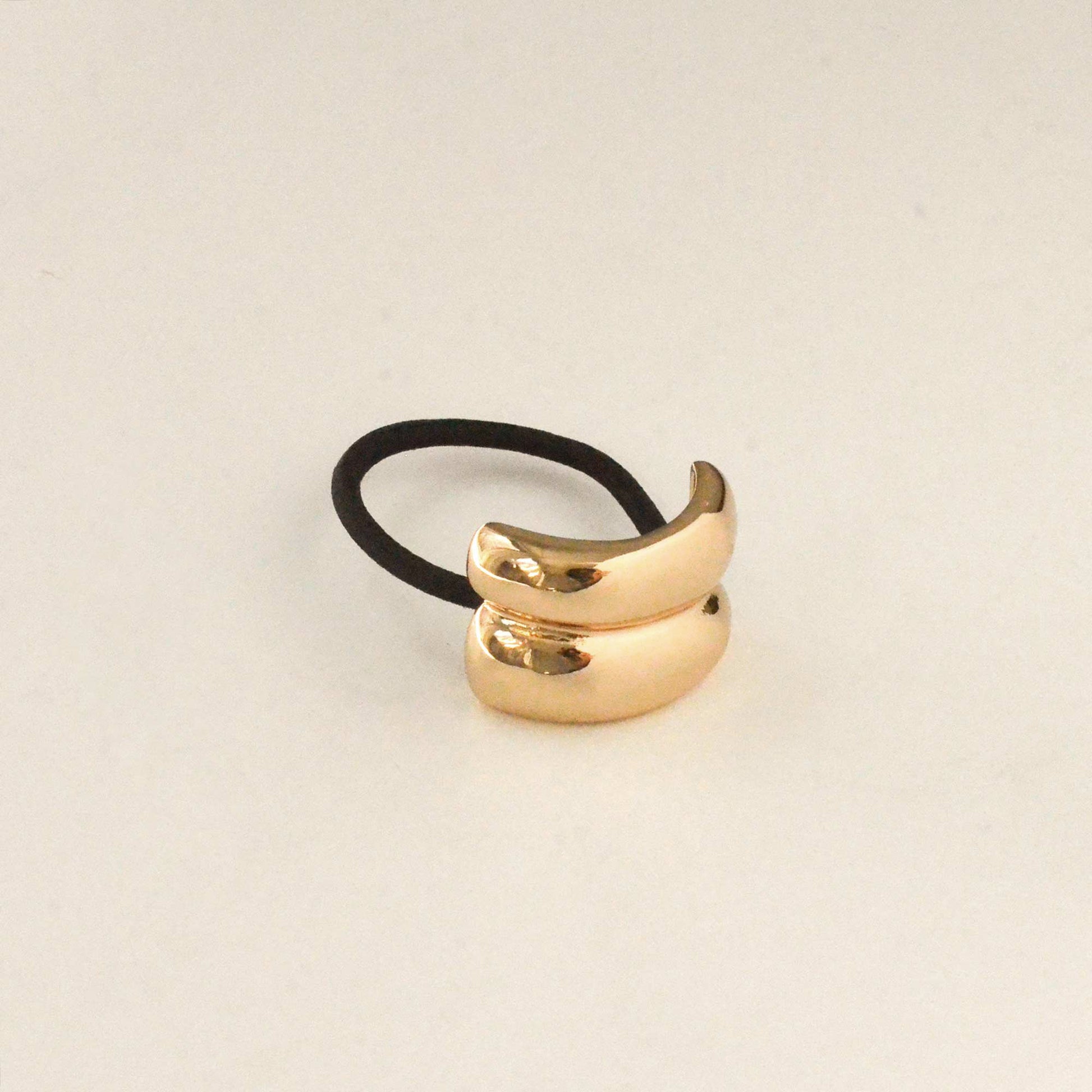 mini gold double cuff hair tie