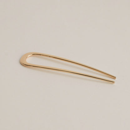 bent u-shaped gold hair stick made of alloy